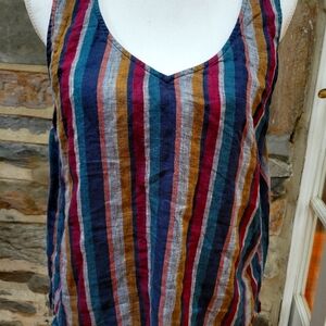 Garrett hill linen striped women's tank casual/ dressy top